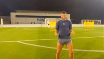 cristiano ronaldo punizione allenamento