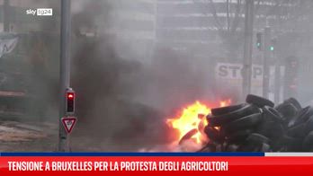 Protesta agricoltori, centinaia di trattori sono arrivati a Bruxelles