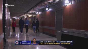 NBA, Kawhi Leonard lascia l'arena per problemi alla schiena