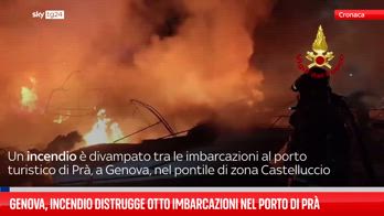 Incendio al porto di Genova, barche distrutte