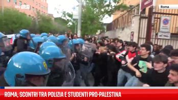 Roma, scontri tra polizia e studenti pro-Palestina