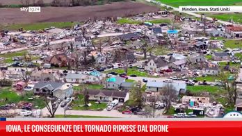 Iowa, le conseguenze del tornado riprese dal drone