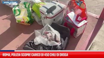 Roma, polizia scopre carico di 450 chili di droga
