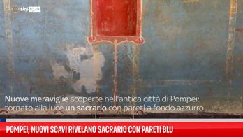 Pompei, scavi rivelano un sacrario con pareti blu