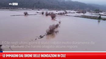 Alluvioni in Cile, le immagini di un drone