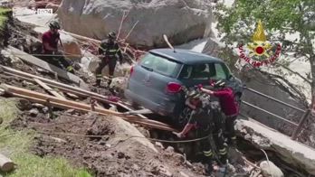 Maltempo Piemonte, auto caduta nel Torrente Anza