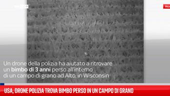 Usa, drone polizia trova bimbo perso in un campo di grano