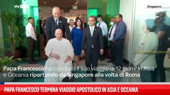 Papa Francesco riparte da Singapore, terminato viaggio tra Asia e Oceania