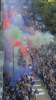 derby milano inter tifosi arrivo squadra