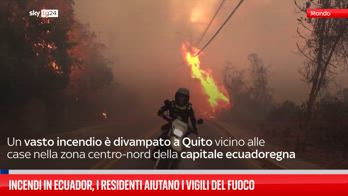 Incendi in Ecuador, residenti aiutano i vigili del fuoco