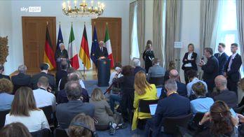 Mattarella in Germania, conferenza stampa con Steinmeier