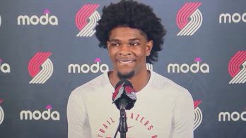 NBA, Scoot Henderson al media day Blazers