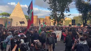 Scontri a Roma al corteo pro Palestina