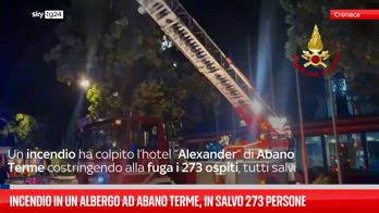 Incendio in un albergo ad Abano Terme, in salvo 273 persone