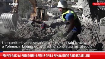 Edifici rasi al suolo nella valle della Bekaa dopo gli attacchi israeliani