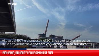 Piombino, demolite le due torri Enel