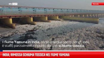 India, rimossa schiuma tossica nel fiume Yamuna