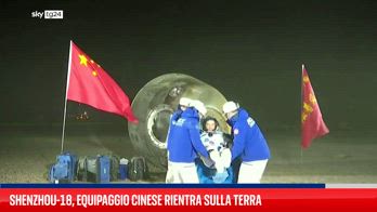 Equipaggio missione spaziale cinese Shenzhou-18 tornato con successo sulla Terra