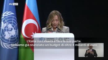 Cop29, Meloni: Al momento non c'è un'unica alternativa ai combustibili fossili