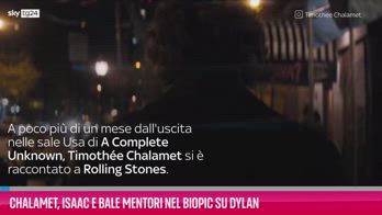 VIDEO Chalamet, Isaac e Bale mentori nel biopic su Dylan