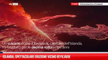 Eruzione spettacolare di un vulcano islandese