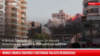 Libano, il video del crollo di un palazzo dopo raid israeliano