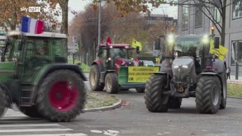 UE, agricoltori francesi protestano a Strasburgo