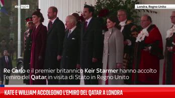 Kate e William accolgono l'emiro Al Thani del Qatar a Londra.