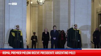 Giorgia Meloni riceve Javier Milei a Palazzo Chigi