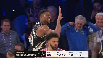 NBA, la 'money dance' di Antetokounmpo per la NBA Cup