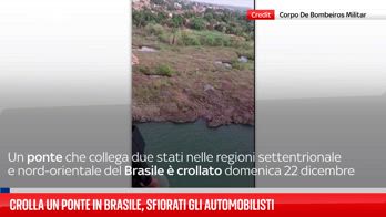 Crolla un ponte in Brasile, sfiorati gli automobilisti