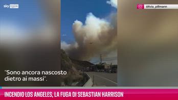 VIDEO Incendio Los Angeles, la fuga di Sebastian Harrison