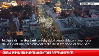 Serbia, in migliaia marciano contro il governo di Vucic