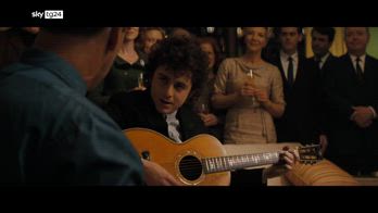 Timothée Chalamet è Bob Dylan in "A complete unknown"