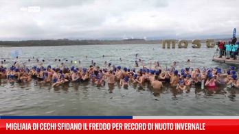 Migliaia di cechi si contendono il record di nuoto invernale