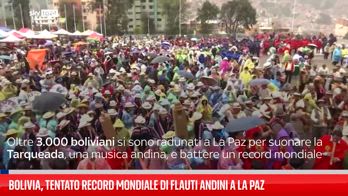 Bolivia, tentato record mondiale di flauti andini a La Paz