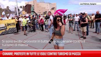 Canarie, migliaia in piazza contro il turismo di massa