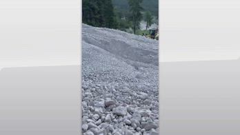 San Vito di Cadore, frana di sassi e fango da Croda Marcora