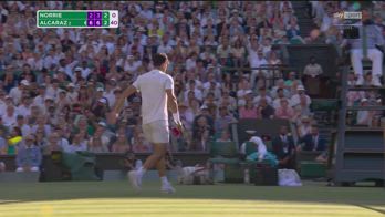 alcaraz wimbledon stop volley norrie video