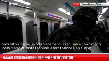 Taiwan, esercitazioni militari nelle metropolitane