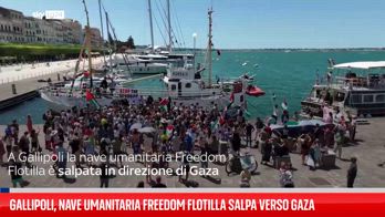 Gallipoli, nave umanitaria Freedom Flotilla salpa verso Gaza
