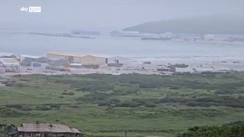 Tsunami, le onde colpiscono la città costiera russa Severo-Kurilsk