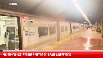 Maltempo Usa, strade e metro allagate a New York