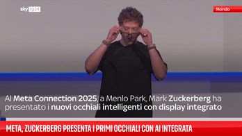 Meta, Zuckerberg presenta i primi occhiali con AI integrata