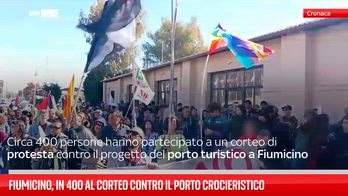 Fiumicino, in 400 al corteo contro il porto crocieristico
