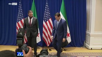 Leader siria al sharaa per la pirma volta alla Casa Bianca