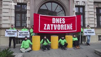 Greenpeace, attivisti pro orsi a Bratislava in Slovacchia