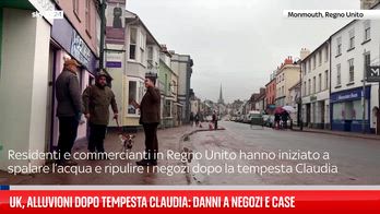 UK, alluvioni dopo tempesta Claudia: danni a negozi e case