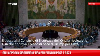 Onu approva risoluzione Usa per piano di pace a Gaza