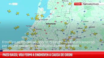Voli dirottati dall’aeroporto di Eindhoven dopo avvistamenti droni